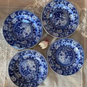 Set of 4 English flat plates from the mid-19th century.