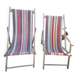 Pair of vintage sunbeds