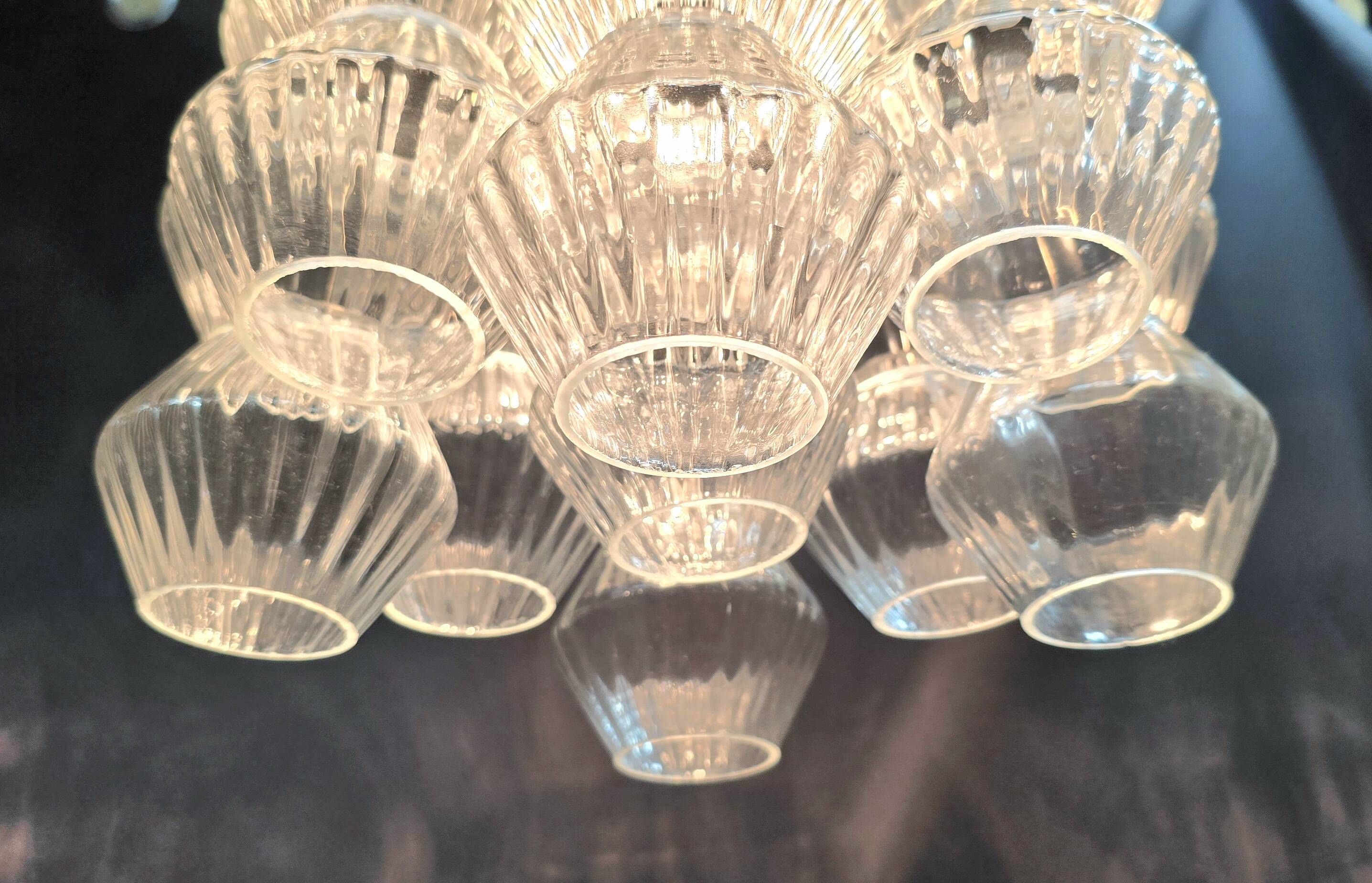 Vintage chandelier by Carlo Scarpa for Venini Murano in blown glass – Italy