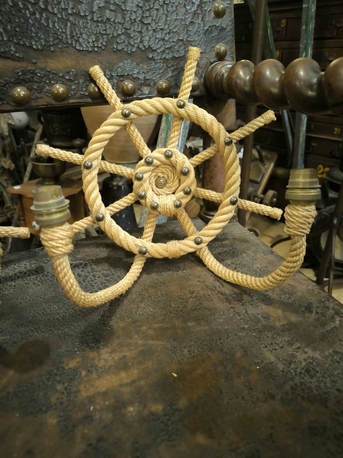 Pair of rope wall sconces