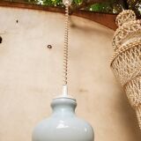 Blue opaline hanging lamp