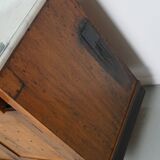 Large Antique Art Deco German Oak & Marble Chocolate Shop Counter, 1920s