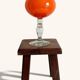 Murano Orange Cased Glass Large Goblet Vase, Italy, 1970s