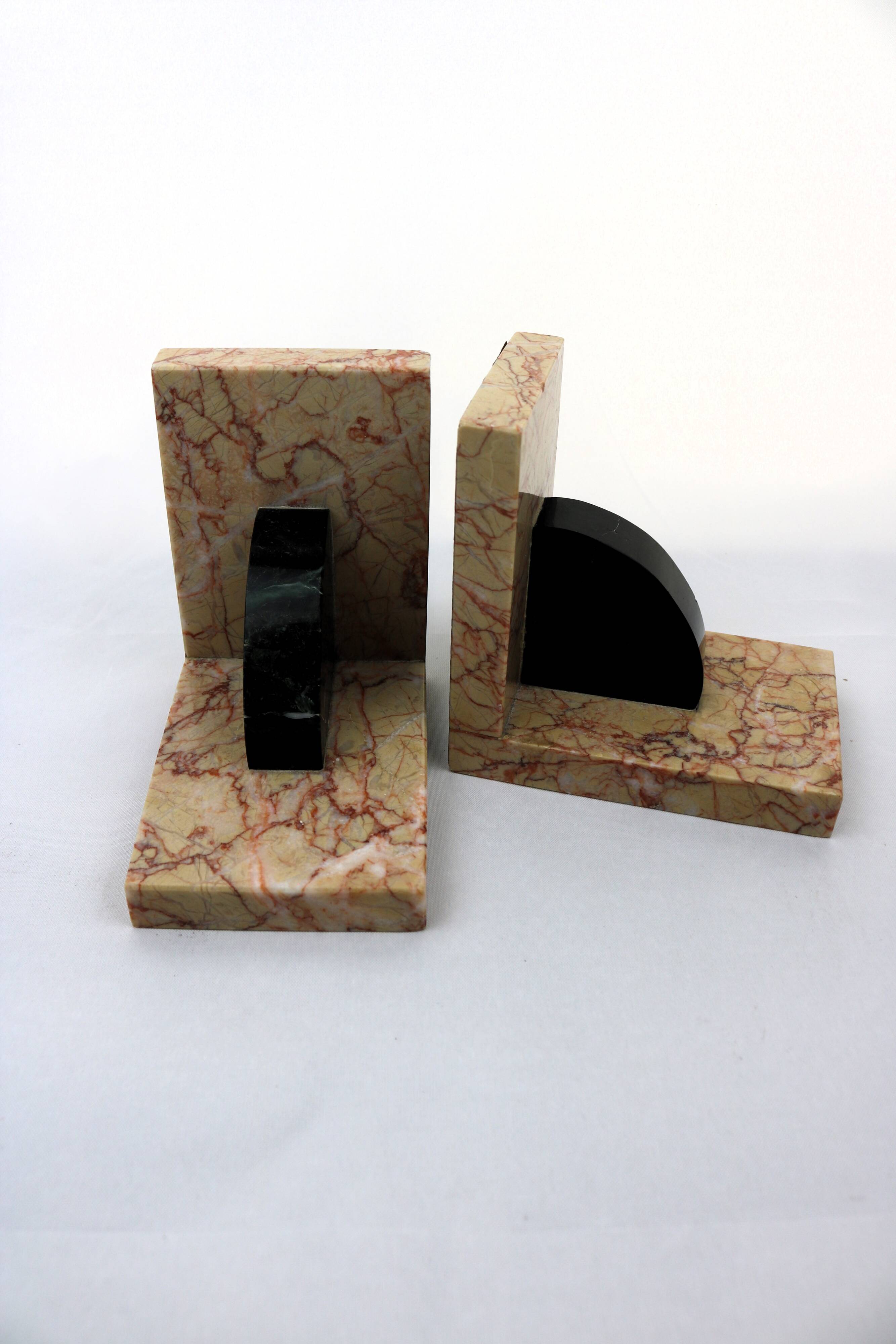 Art Deco Marble Bookends