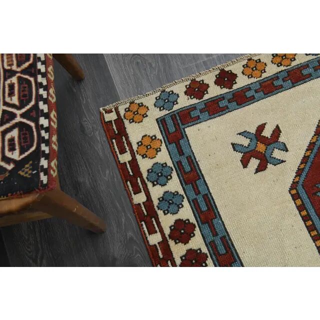 1970s Vintage Turkish Oushak Handmade Wool Cotton Beige Area Rug 158x326