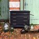 Commode vintage rénovée noire