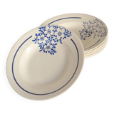6 assiettes motif bleu Angèle