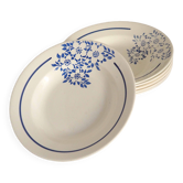 6 assiettes motif bleu Angèle