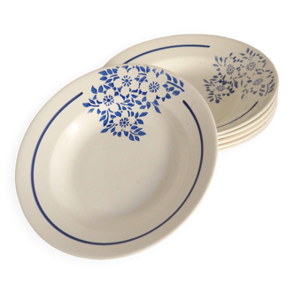 6 assiettes motif bleu Angèle