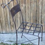 Series of 8 wrought iron garden chairs