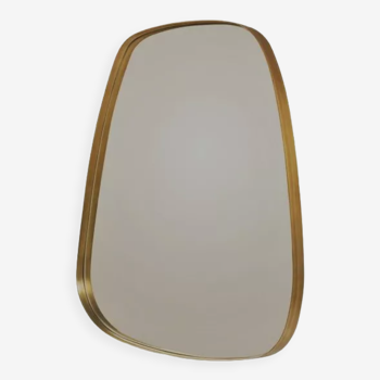 Rearview mirror and free shape contour brass 75x65cm