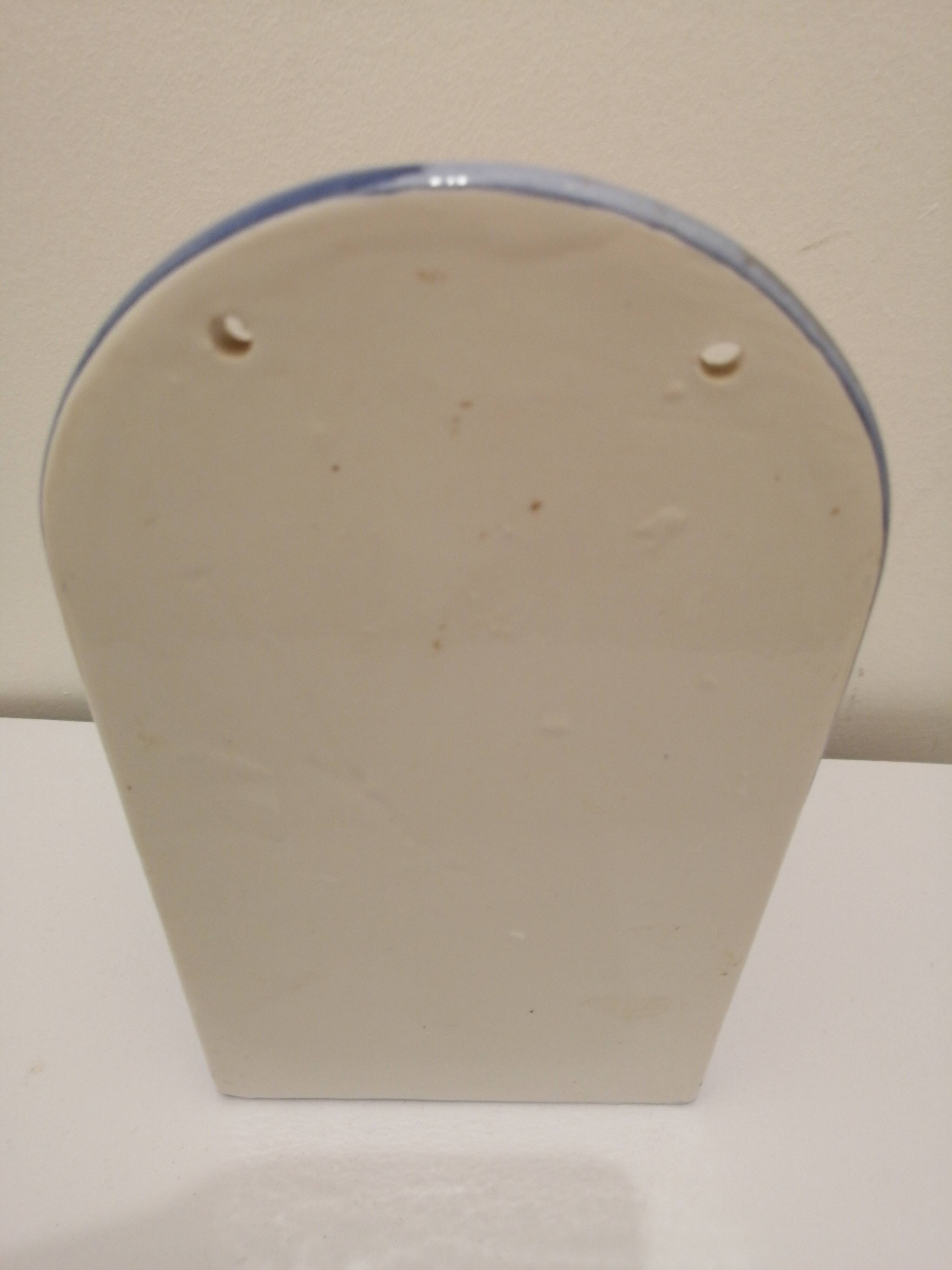 Vintage ceramic and wood salt box