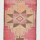 3x10 Pink & Brown Stars Pattern Vintage Runner Rug, 94x320Cm