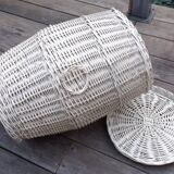 Pan with wicker lid painted white