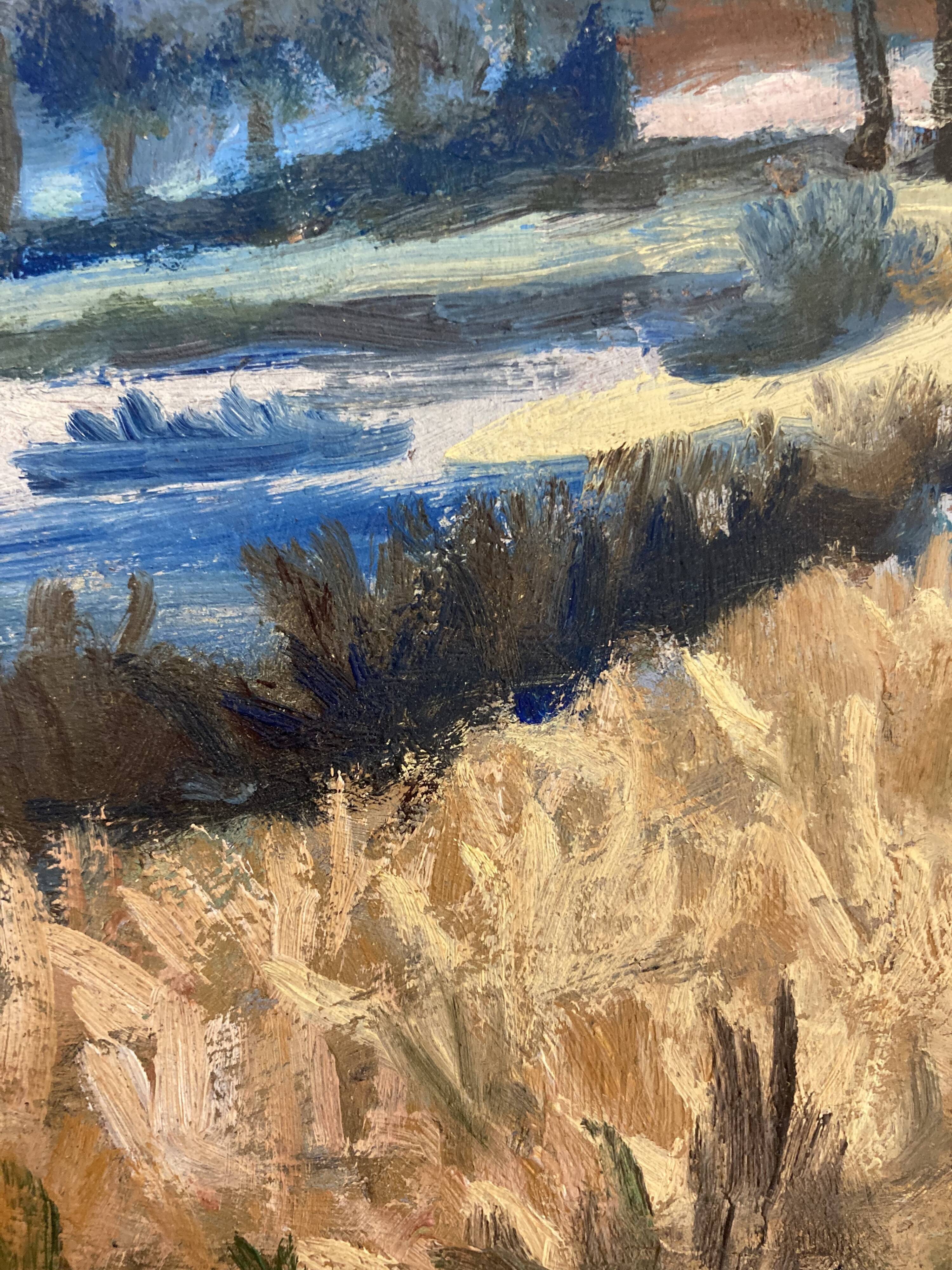 Henry d'Avesnes (1907-1999) Waterside Landscape. Oil on panel