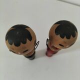 Pair of Japanese Kokeshi dolls - 1950s-1970s