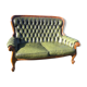 Canapé bois et cuir chesterfield