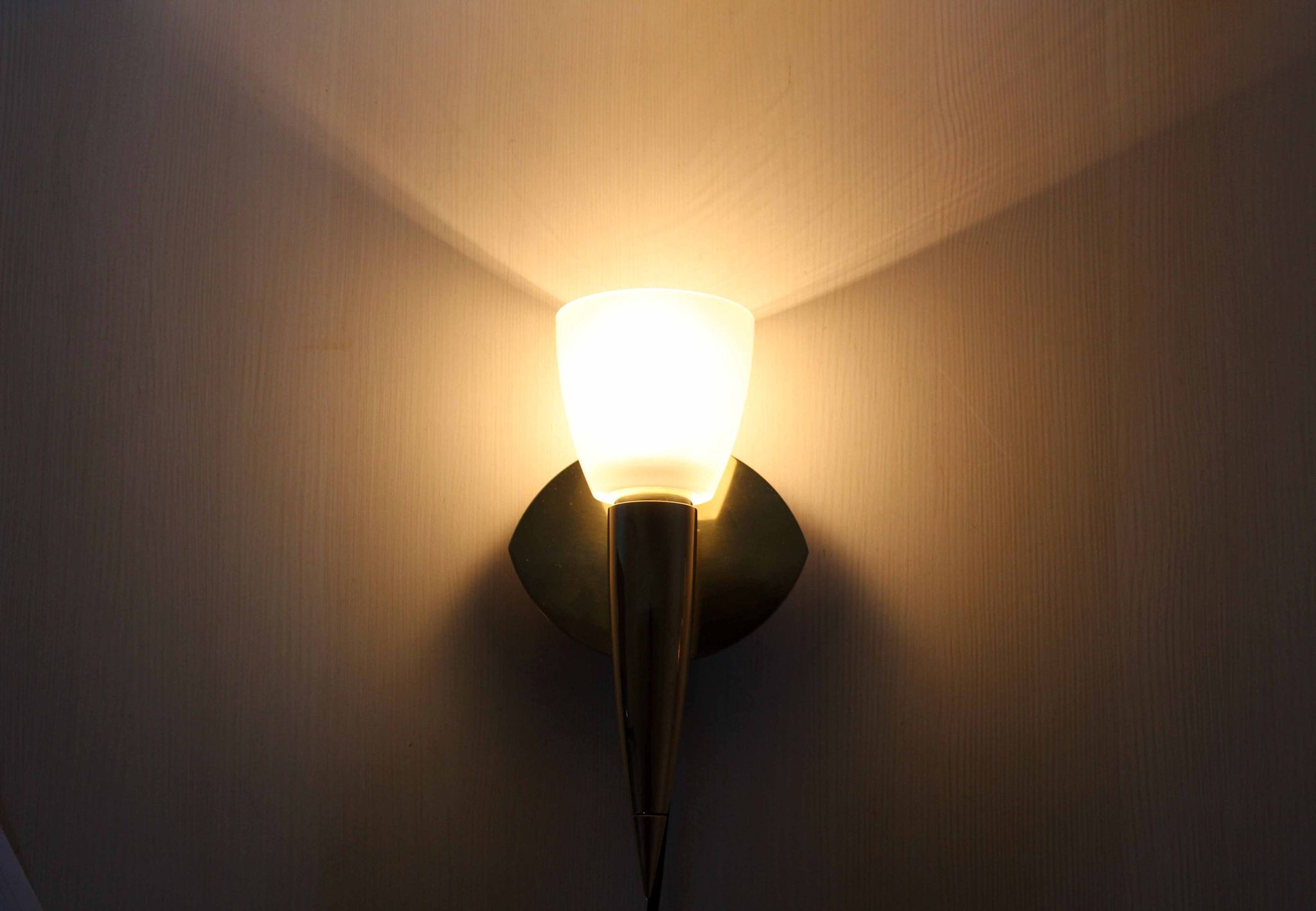 Pair of leola brass and glass wall lights, italy 1970