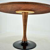 1969s beech round dining table, Czechoslovakia