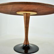 1969s beech round dining table, Czechoslovakia
