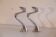 Pair of aluminium cast candle holders