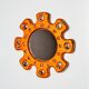 Sun-shaped modernist enamel mirror by J. Capo Esmaltes, Spain, 1970s