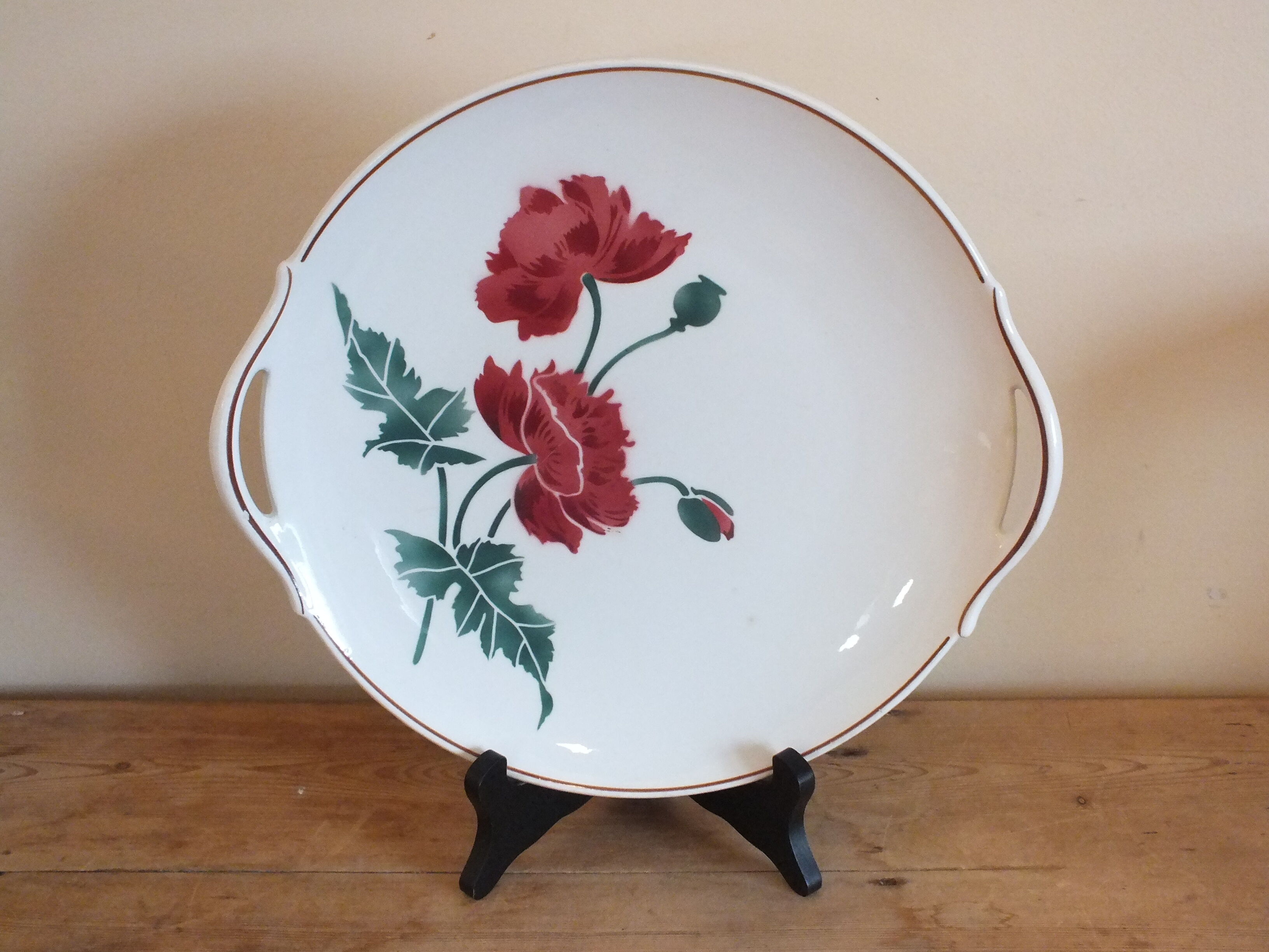 Vintage pie dish HBCM Creil Montereau décor Luxeuil