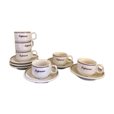 Set of 6 cups and vintage bistro plates