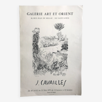 Jules cavailles, galerie art et orient, 1975. original poster in b&w