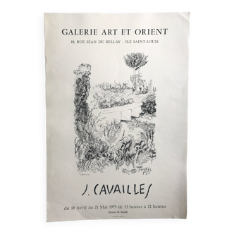 Jules cavailles, galerie art et orient, 1975. affiche originale en n&b