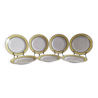 7 earthenware dessert plates, KG Lunéville