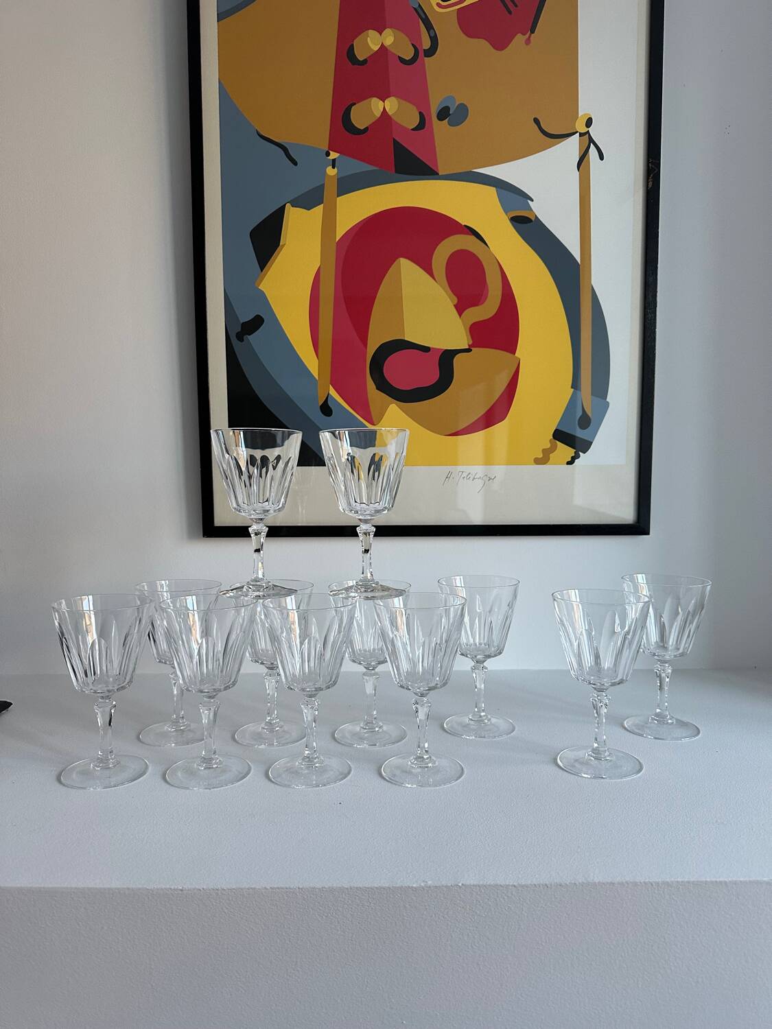 12 verre à pied cristal vintage