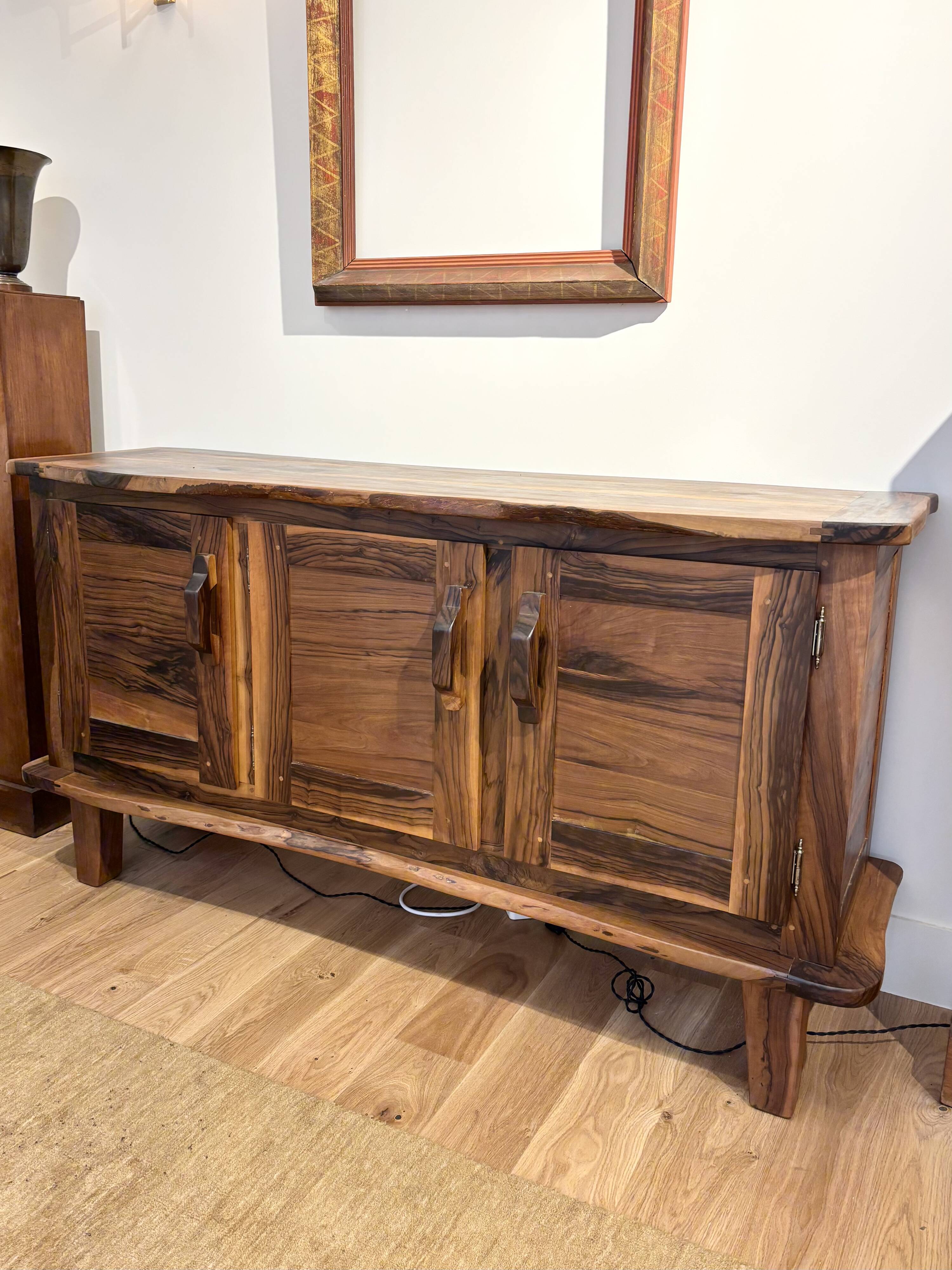 Brutalist enfilade in olive wood, 1952