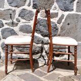 Pair of flying chairs with upholstered seat