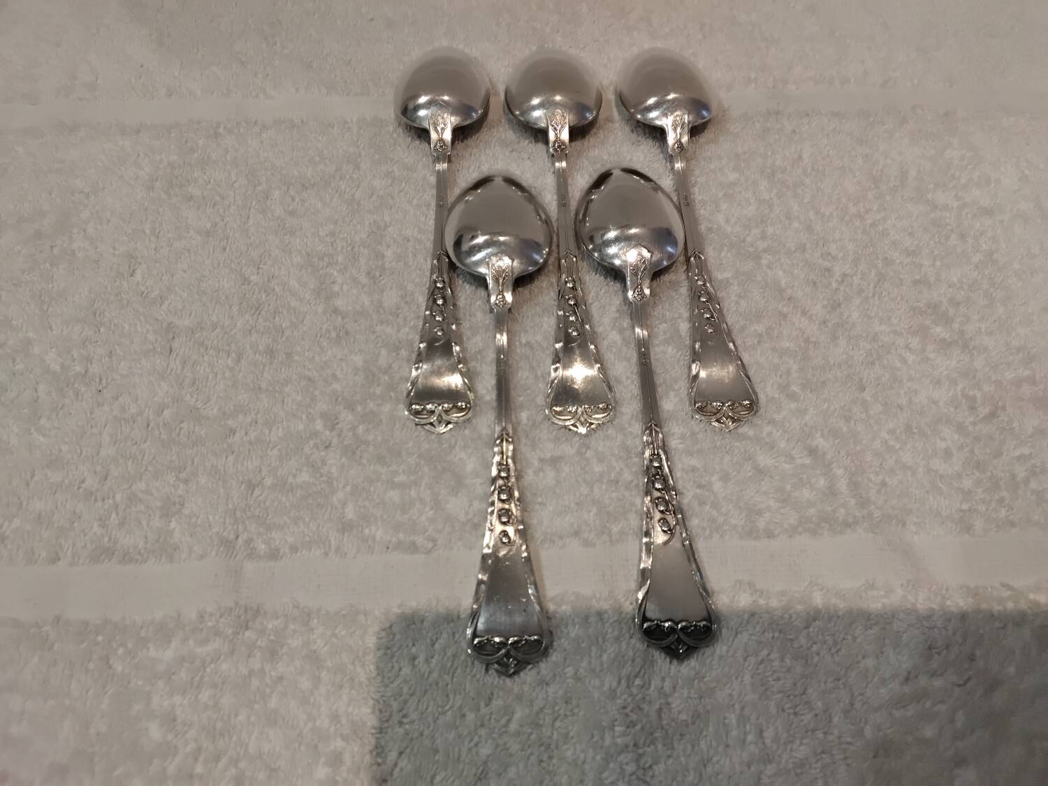 5 tablespoons 800 silver Swiss goldsmith Jezler model Muguet