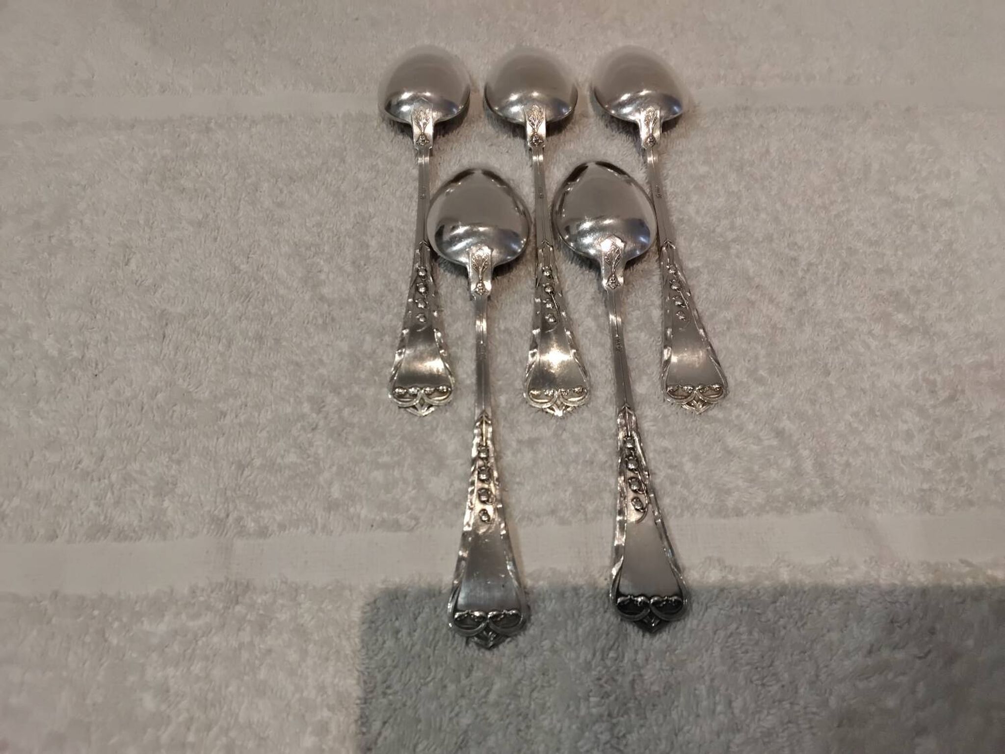 5 tablespoons 800 silver Swiss goldsmith Jezler model Muguet