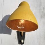 Yellow adjustable casserole wall light 1950