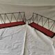 Pair of wire and scoubidou shelves