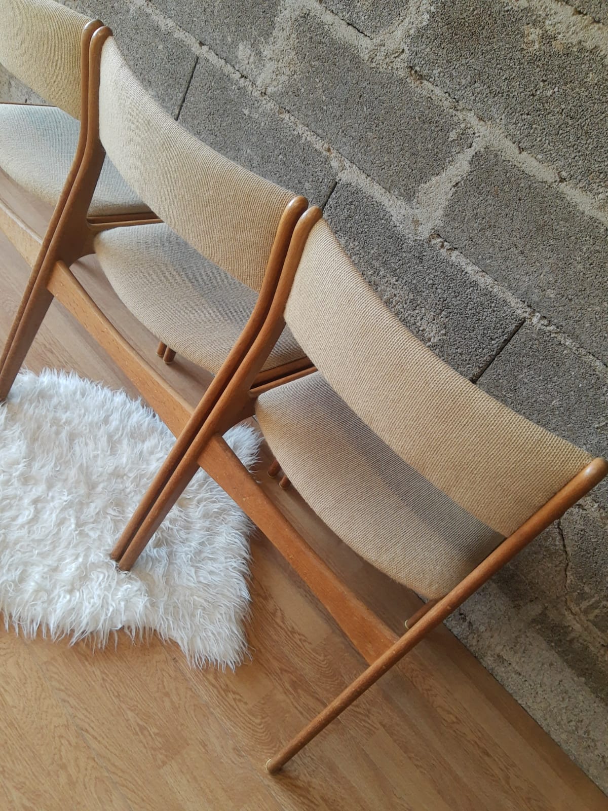 Set of 3 Danish Scandinavian chairs Uldum Mobelfabrik 7171