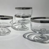 4 Ice cream or fruit salad bowls with mirror edge