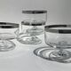 4 Ice cream or fruit salad bowls with mirror edge