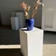 Modern vase oblong dark blue / dark purple H:19cm