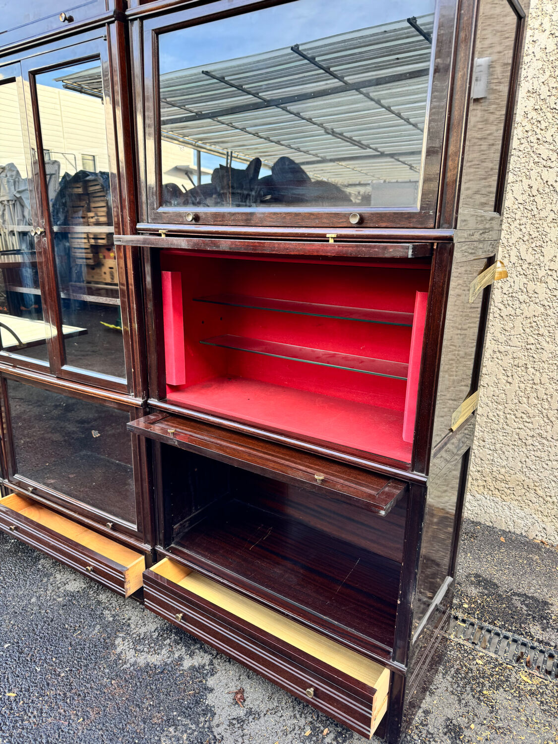 Modular library MD design 1975 mahogany