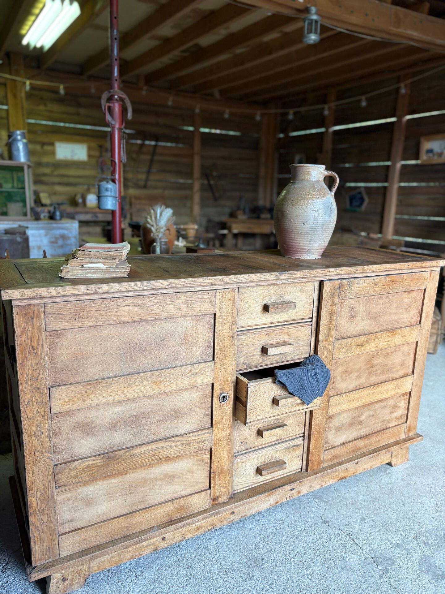 Renovated antique solid wood sideboard