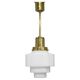 Art Deco brass and opaline glass pendant, Czechoslovakia, 1930s