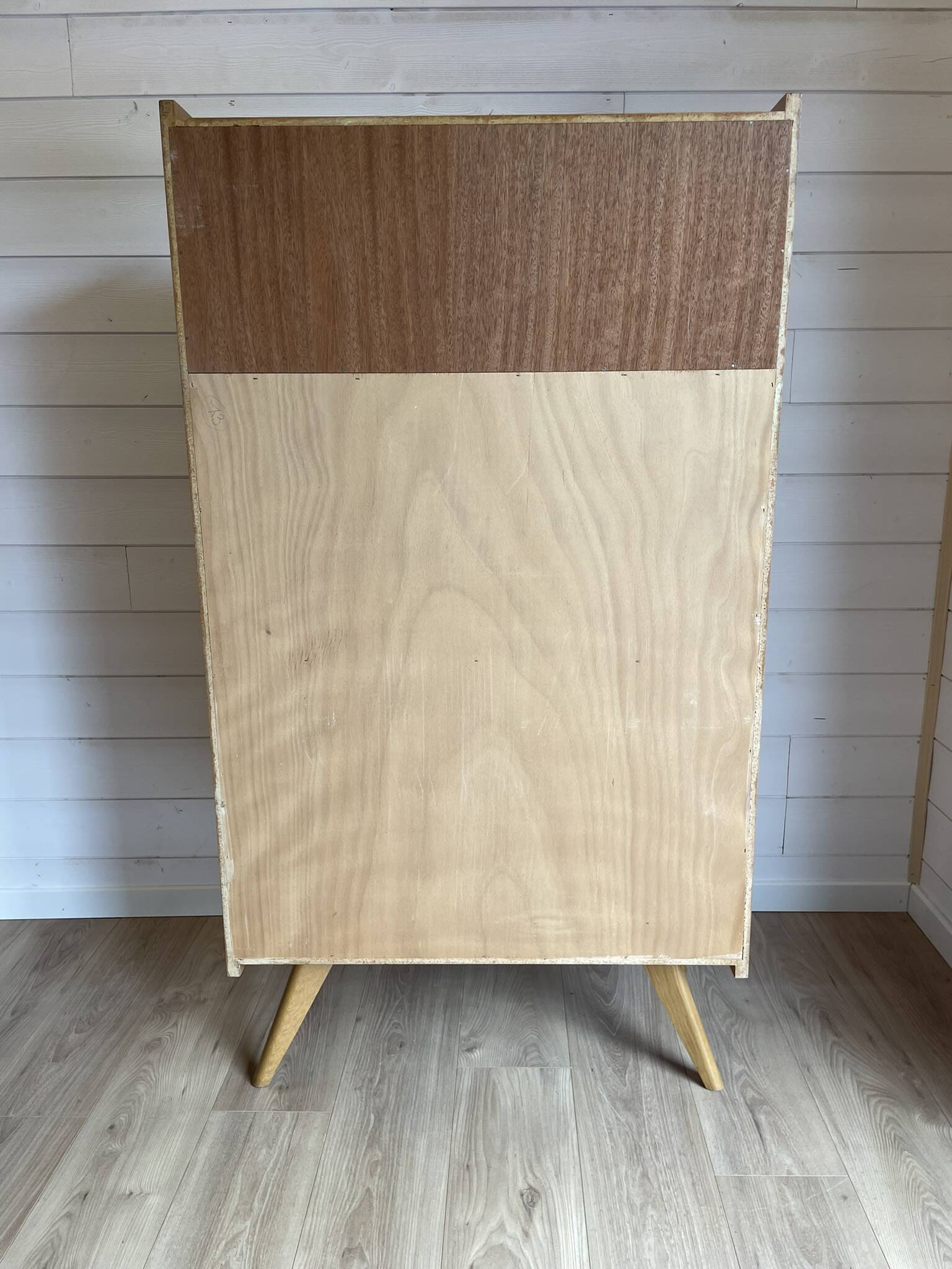 Vintage Scandinavian Secretary Desk 1960s - Oak Colour