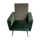 Retro armchair from around 1960 in forest green with houndstooth pattern.