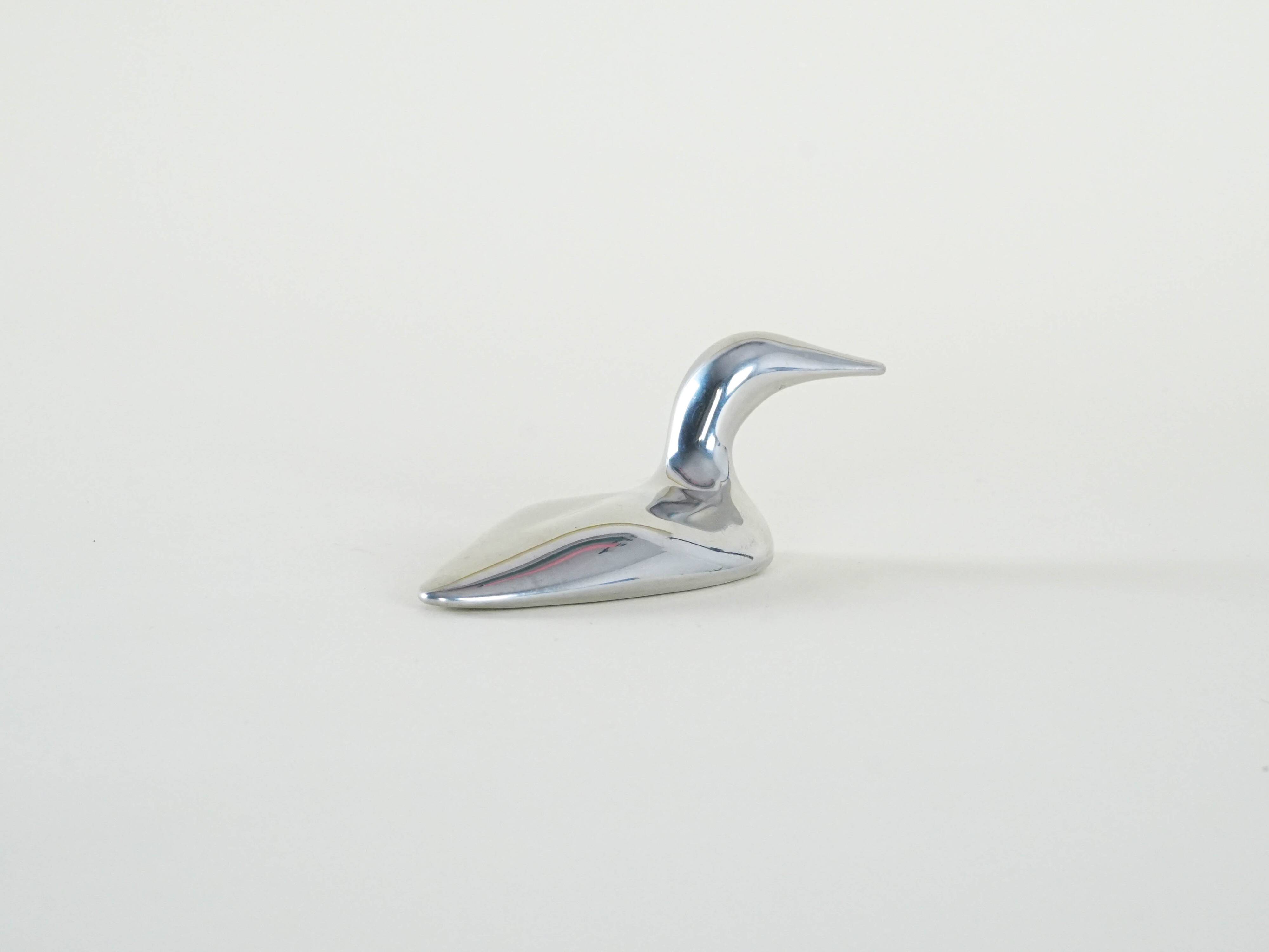 Aluminium sculpture of a duck, Canadian design, 1980s, production: Hoselton