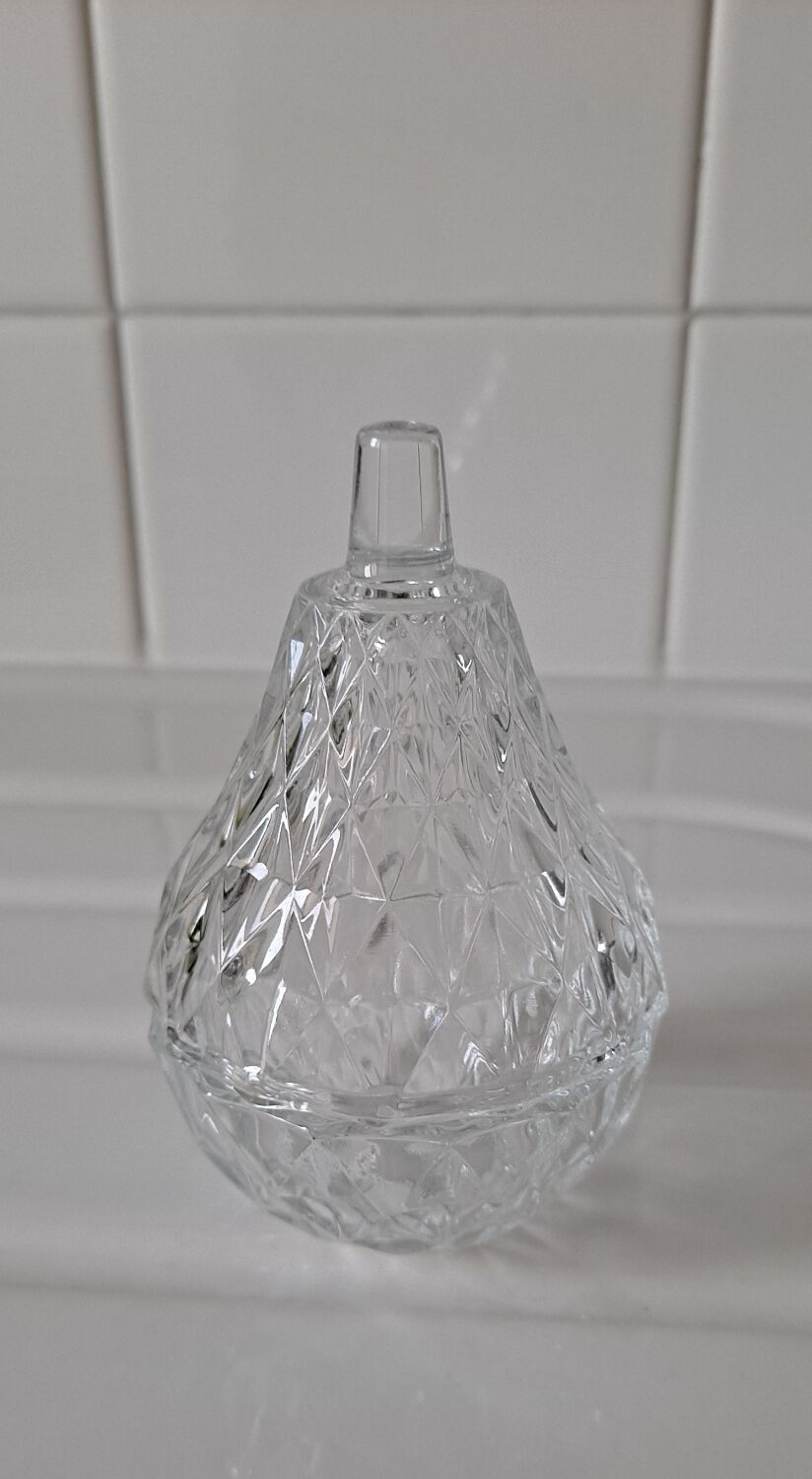 Glass pear candy box