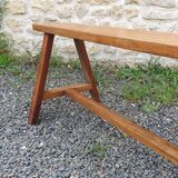 Vintage solid oak bench, 1950s